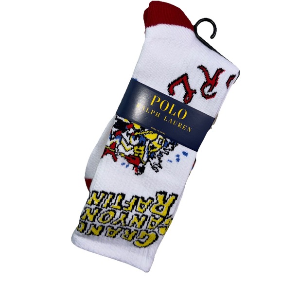 Polo Ralph Lauren Grand Canyon Rafting Crew Socks Mens Size 10/13 - Picture 1 of 3